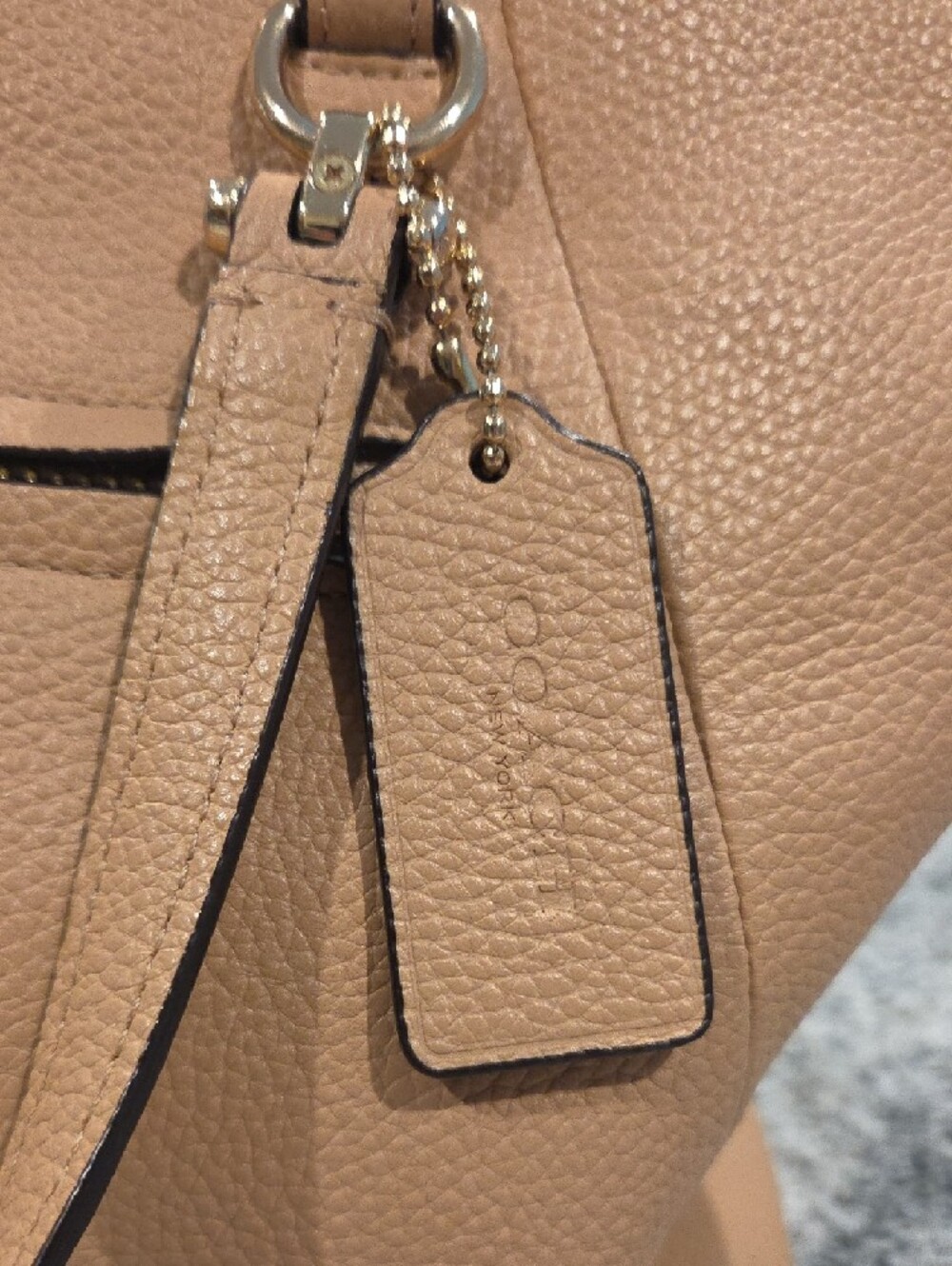 Coach Pebble Leather Tote in Camel Tan - Picture 8 of 9